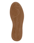 Brown shoe sole with tread pattern on a white background