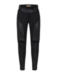 black motorcycle leather and textile pants from the Moto Girl