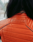 Amelia Orange - Women's Motorcycle Leather Jacket