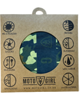 Camouflage-patterned product in a brown cardboard packaging with 'Moto Girl' branding.