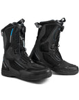 Black women's motorcycle boots from Shima with blue details