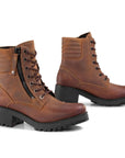 Women leather brown motorcycle high heel boots from Falco