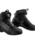 Pair of black SHIMA EDGE high-top shoes on a white background