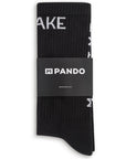 black socks with "break" and "gear" from pando moto