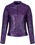 purple Valerie leather jacket from moto girl