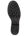 The shoe sole of black motorcycle shoe with a heel