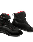 Exo black and red female motorcycle sneakers from Shima