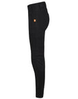 Bblack women's motorcycle ribbed knee design leggings from MotoGirl from a side