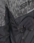 a hand unzipping the ventilation panel on the grey women's motorcycle jacket from SHIMA