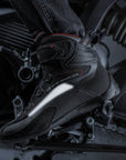 Reflectors on Exo black and red female motorcycle sneakers from Shima