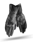 Long leather black women's motorcycle gloves