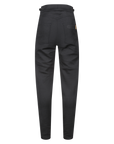 A bagside of black womens motorcycle pants with a front zip from Moto Girl 