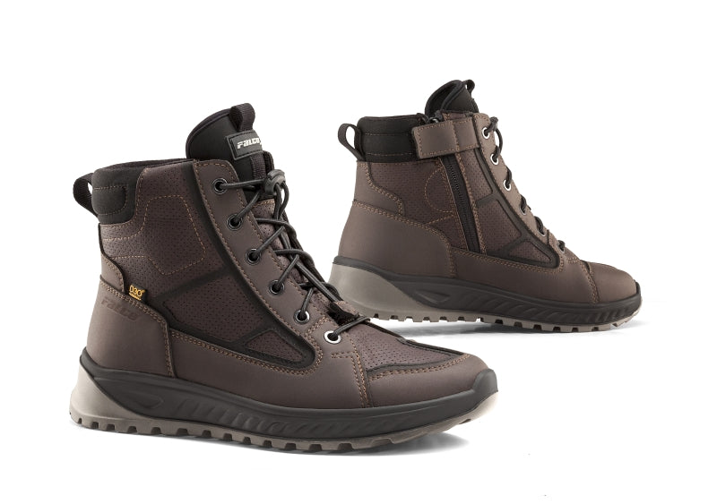 ACE LADY BROWN - Lady Leather Waterproof Motorcycle Sneakers