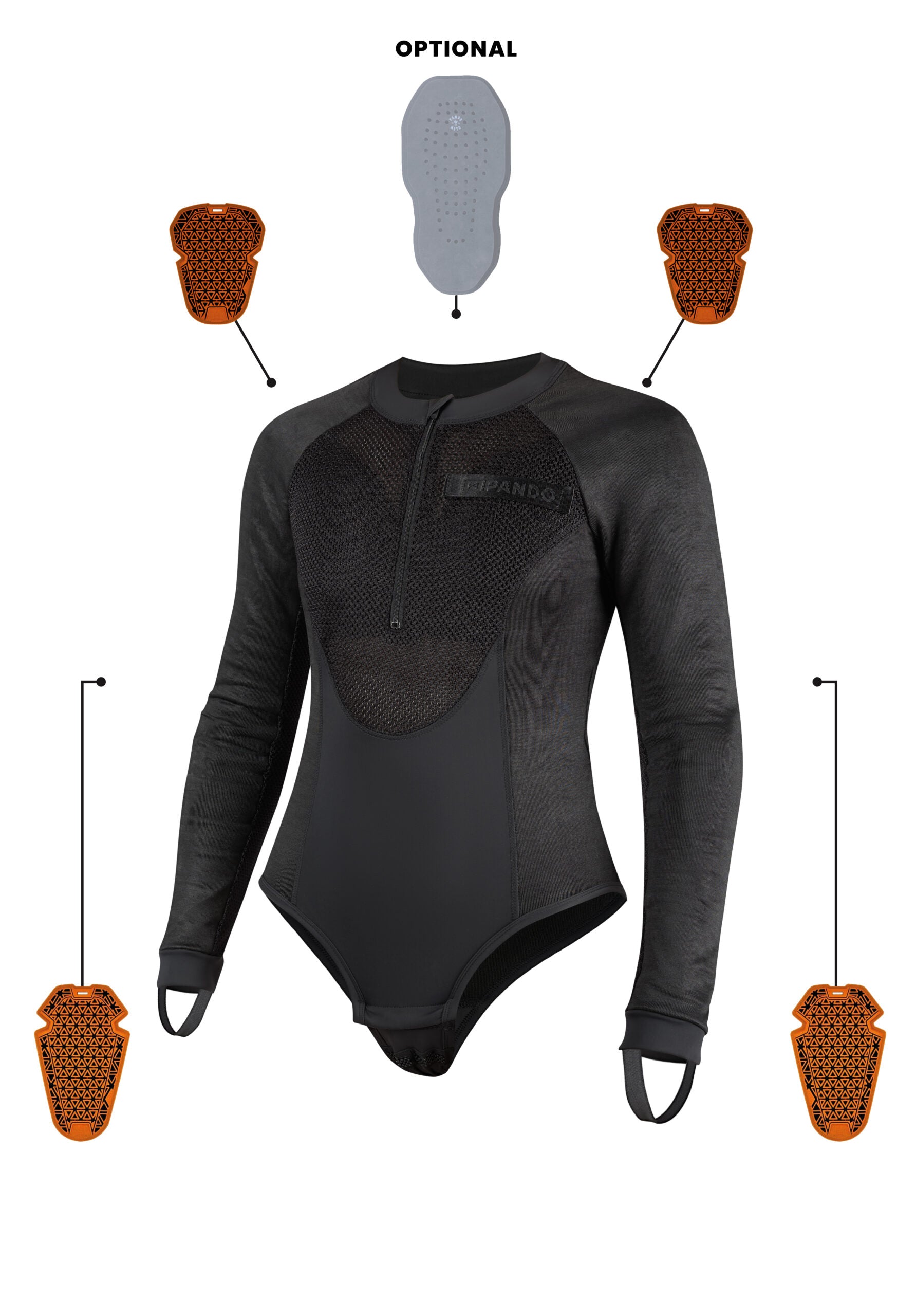 BIA BLACK - Pando Moto Beschermende Base Layer