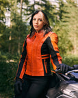 Amelia Orange - Women's Motorcycle Leather Jacket