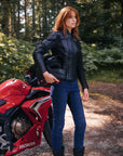 ISLA BLUE - Women's Motorcycle Jeans