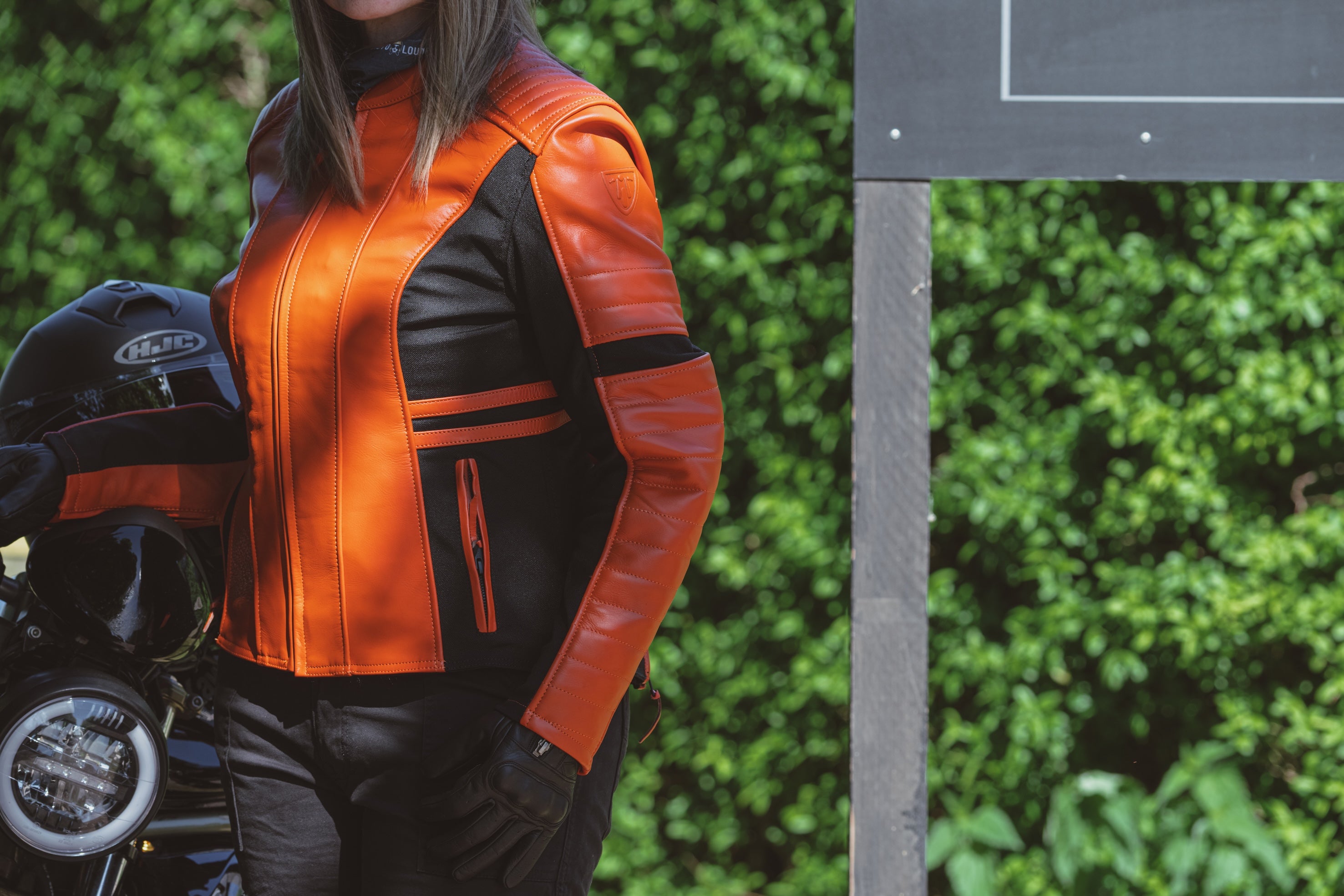 Amelia Orange - Women's Motorcycle Leather Jacket