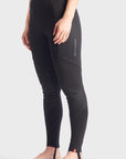 Woman's legs wearing Pando Moto SKIN AAA armoured base layer leggings in black