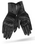 black long leather motorcycle gloves STX  Shima