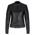 Black leather Valerie jacket with zipper from moto girl