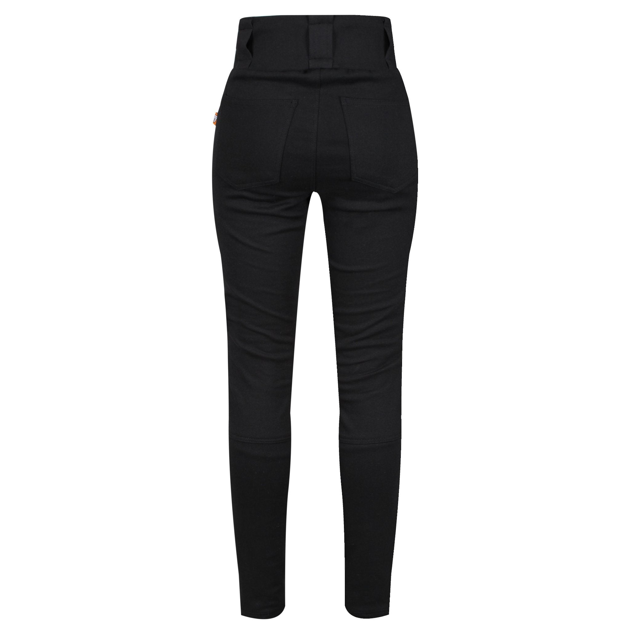 black women's motorcycle ribbed knee design leggings  from MotoGirl from the back