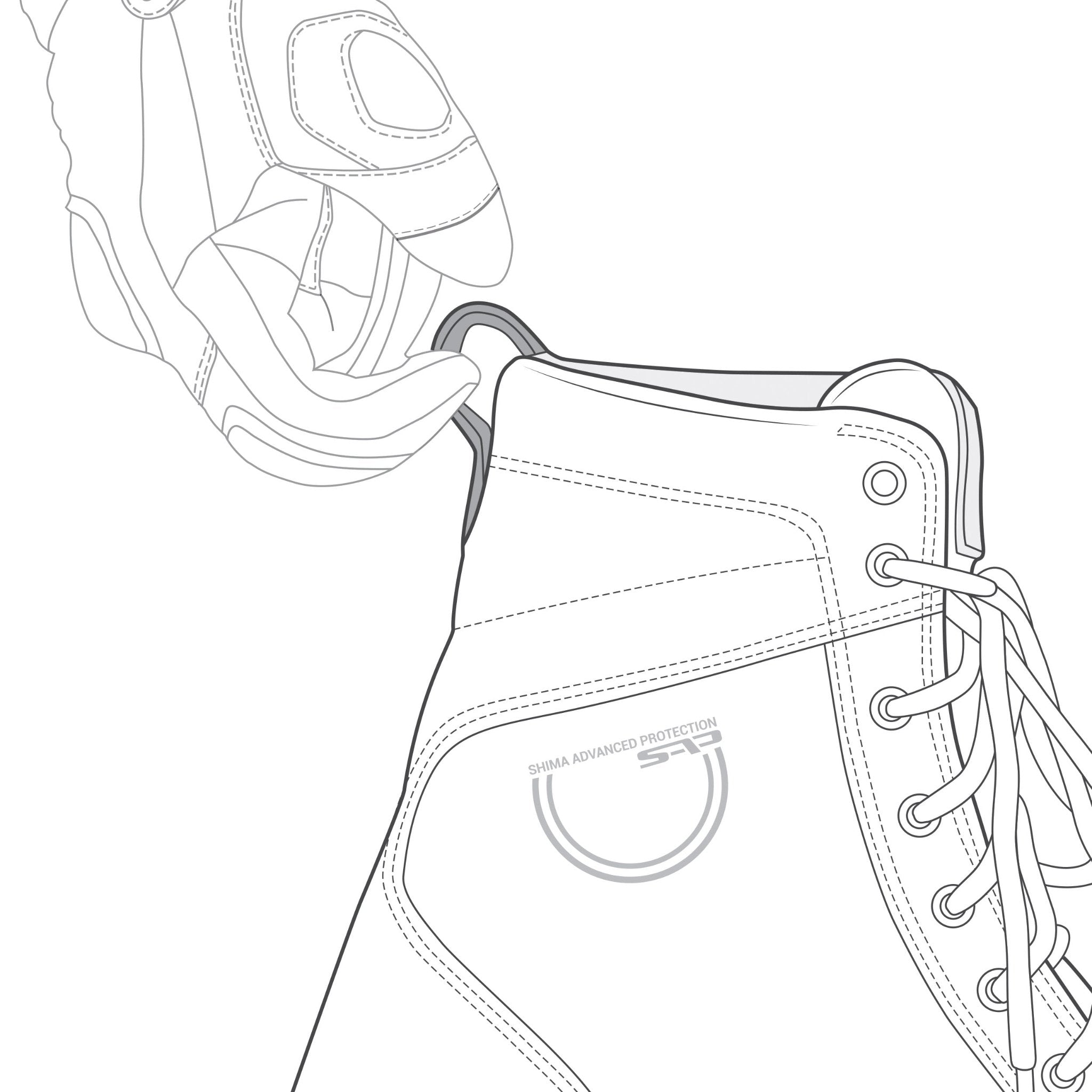 Infographics of a women motorcycle boot Thomson from Shima