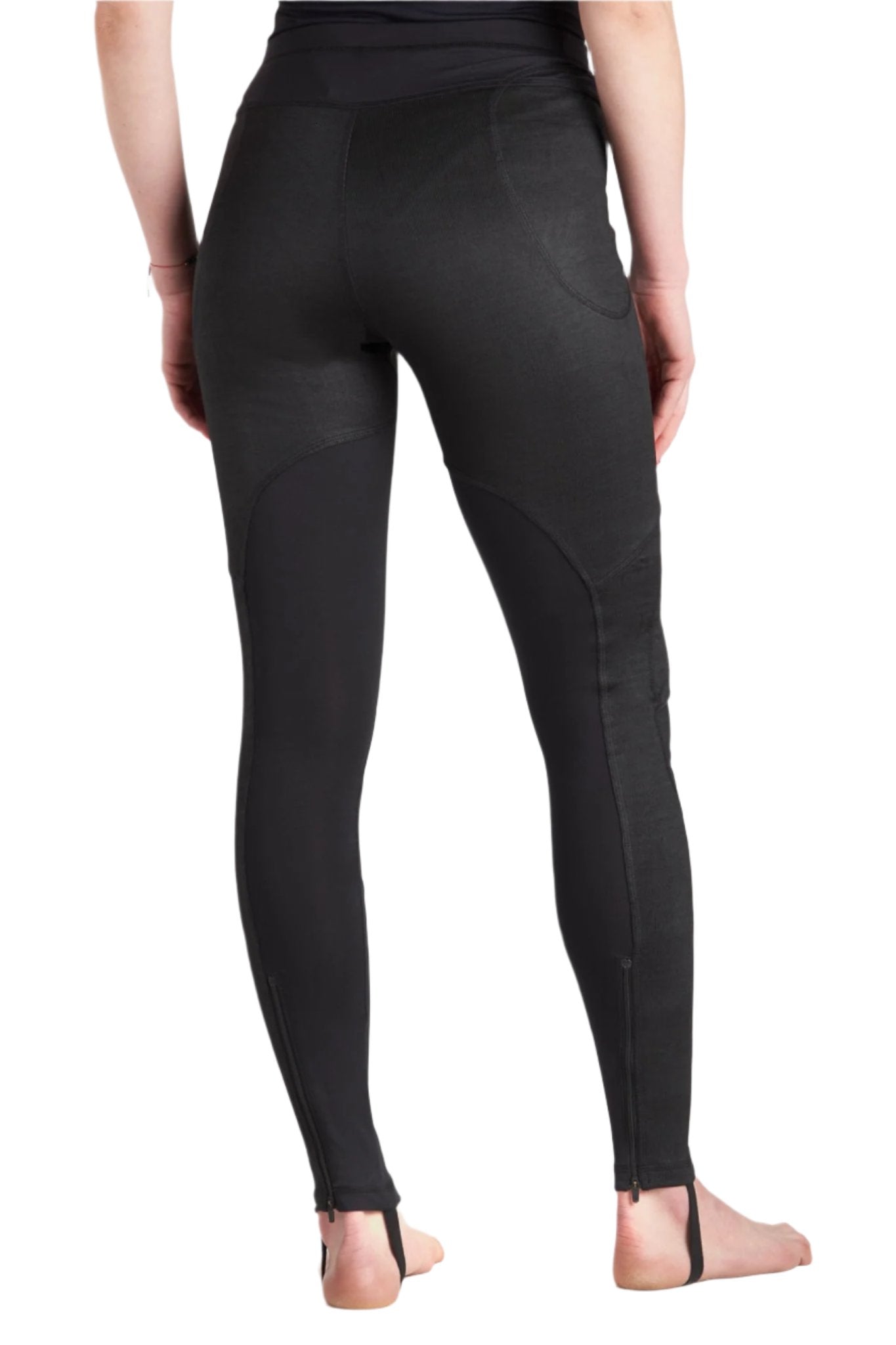 Woman's legs wearing armoured motorcycle leggings from Pando Moto