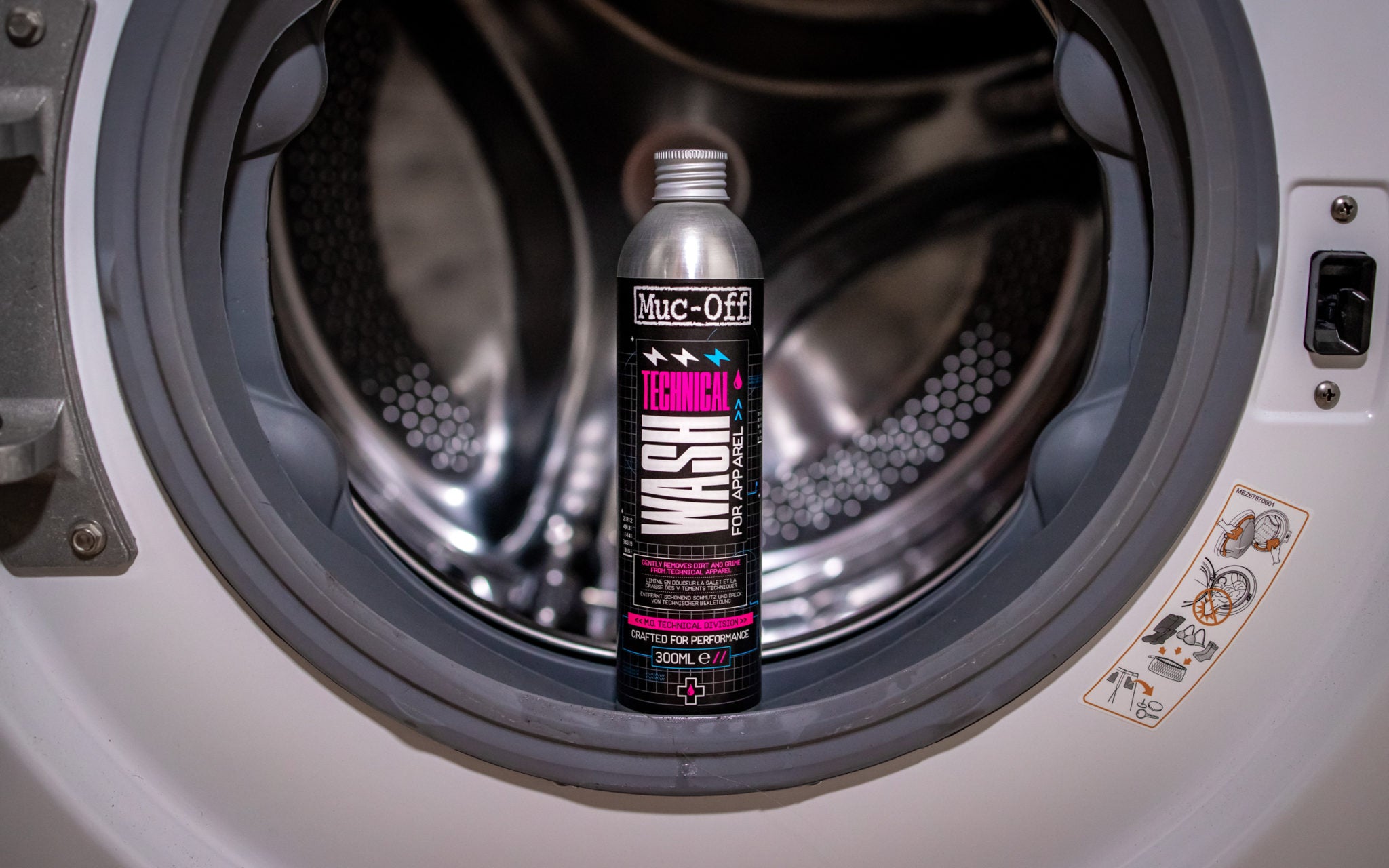 Muc-off technical wash for motorcycle clothes in the washing machine